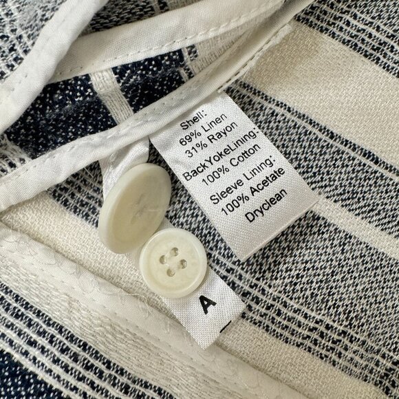 Loft - Linen Blend Striped Summer Blazer in Blue & White - Picture 5 of 8